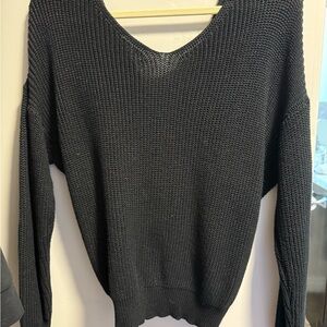 Women's Black V-Neck Sweater